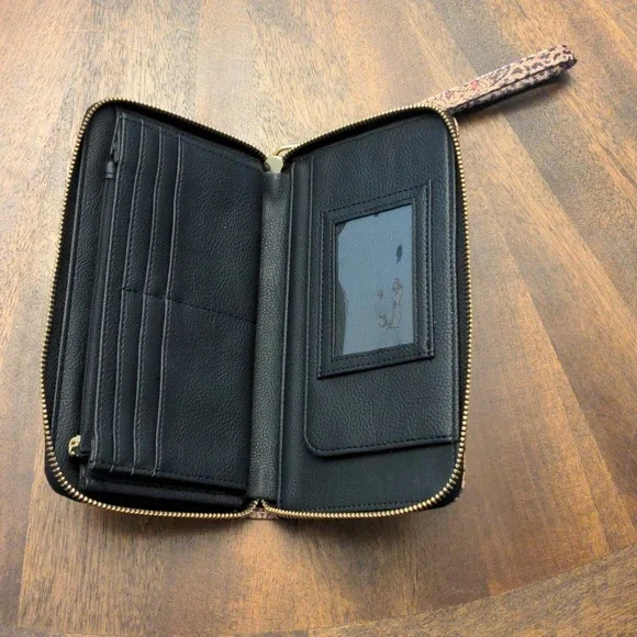 Betsey Johnson Leopard Print Zip-Around Wristlet Wallet - Picture 6 of 13